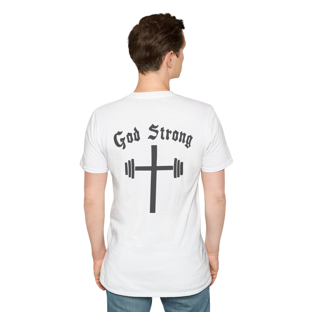 God Strong Cross Weightlifting T-Shirt