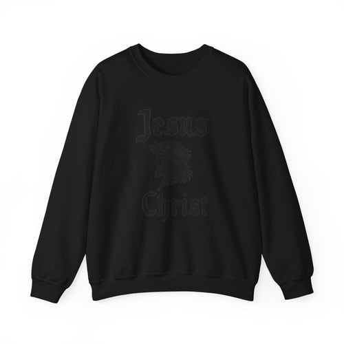 Jesus Christ Crewneck Sweatshirt — Crown of Thorns Graphic Religious Pullover
