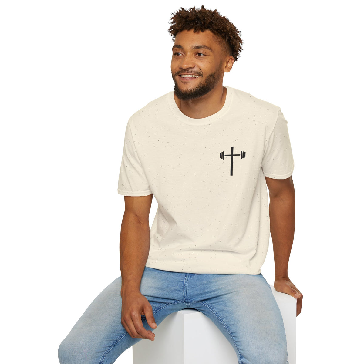 Jesus Strong Cross Barbell T-Shirt