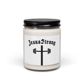 Jesus Strong Cross with Barbell Candle | Scented Soy 9oz
