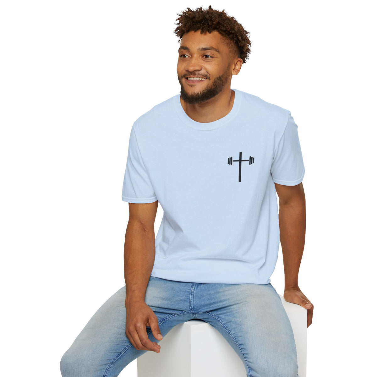 Jesus Strong Cross Barbell T-Shirt