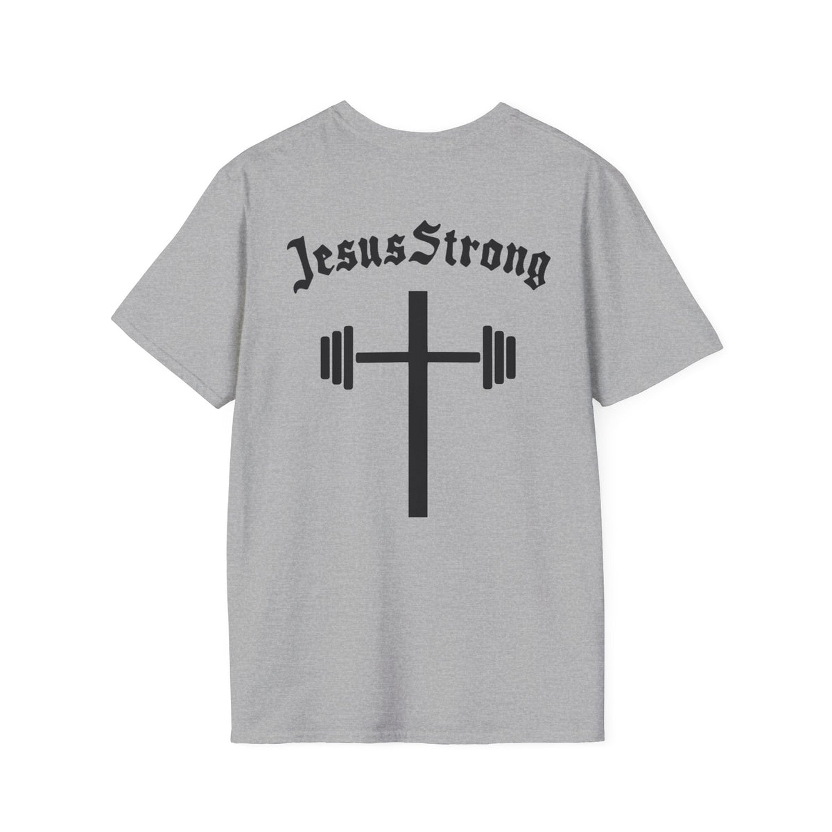Jesus Strong Cross Barbell T-Shirt