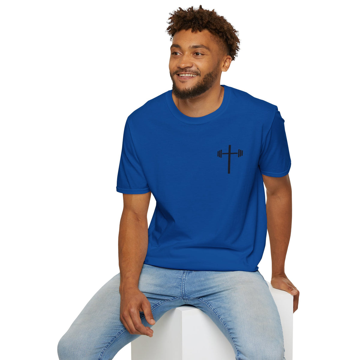 Jesus Strong Cross Barbell T-Shirt
