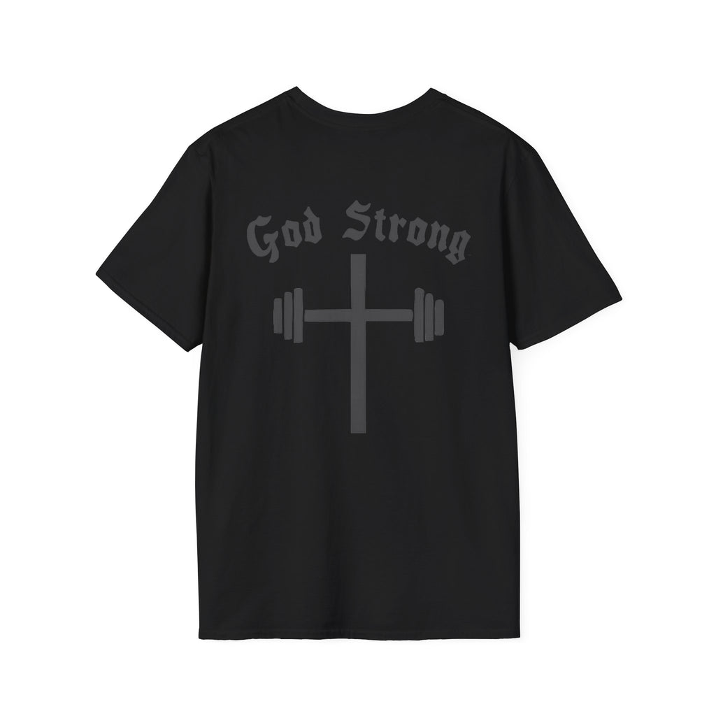 God Strong Cross Weightlifting T-Shirt