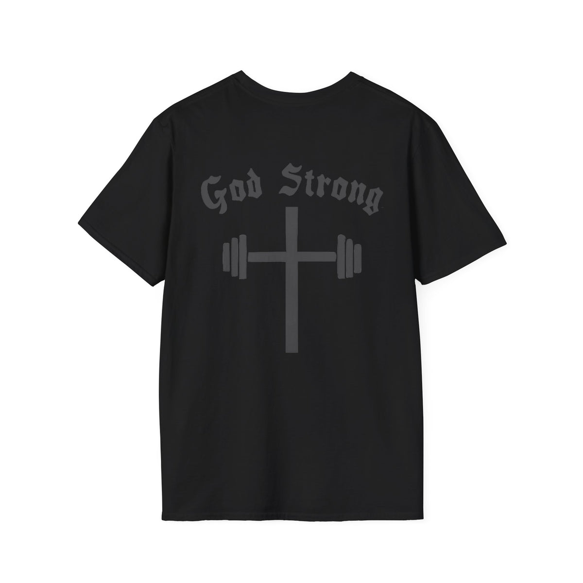 God Strong Cross Weightlifting T-Shirt