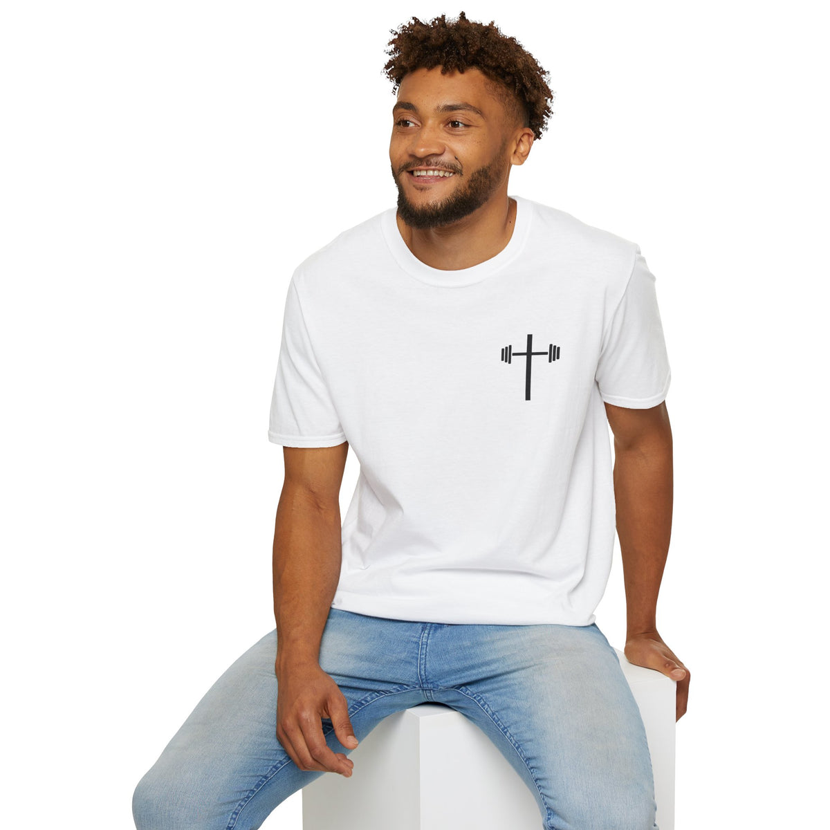 Jesus Strong Cross Barbell T-Shirt