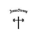 JesusStrong Cross with Barbell Sticker | Kiss-Cut Vinyl Decal