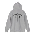 Jesus Strong Hoodie — Cross & Barbell Faith Workout Pullover