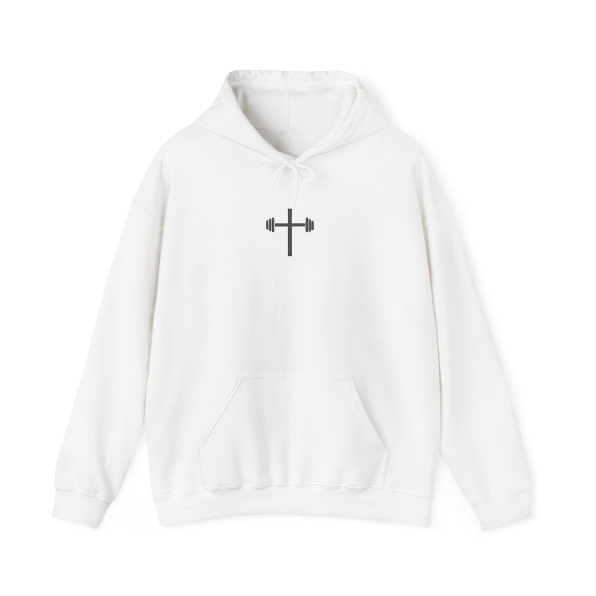Jesus Strong Hoodie — Cross & Barbell Faith Workout Pullover