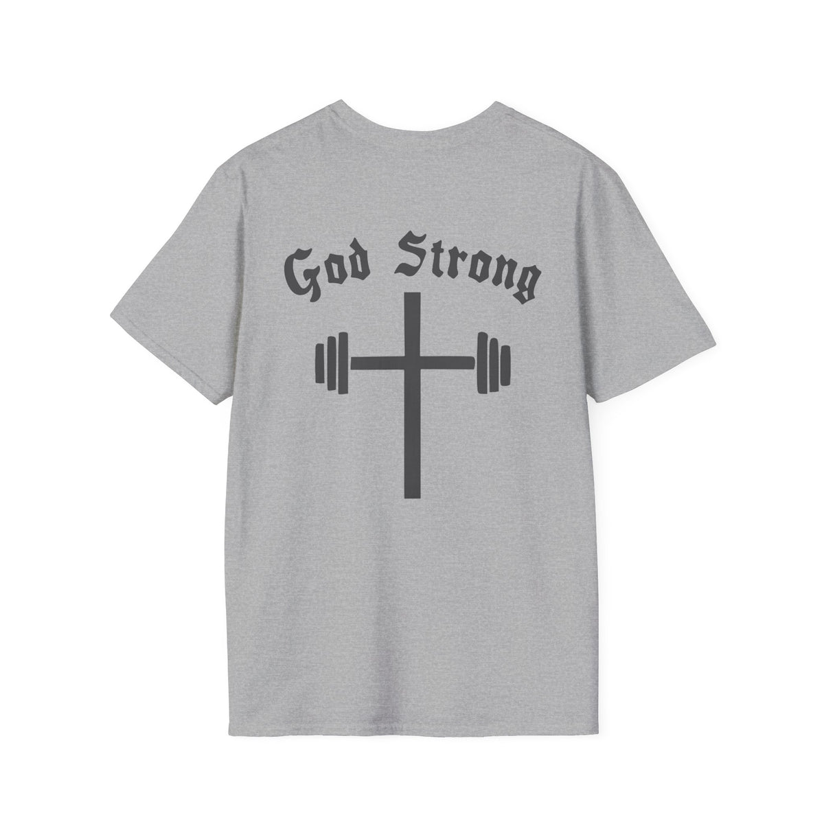 God Strong Cross Weightlifting T-Shirt