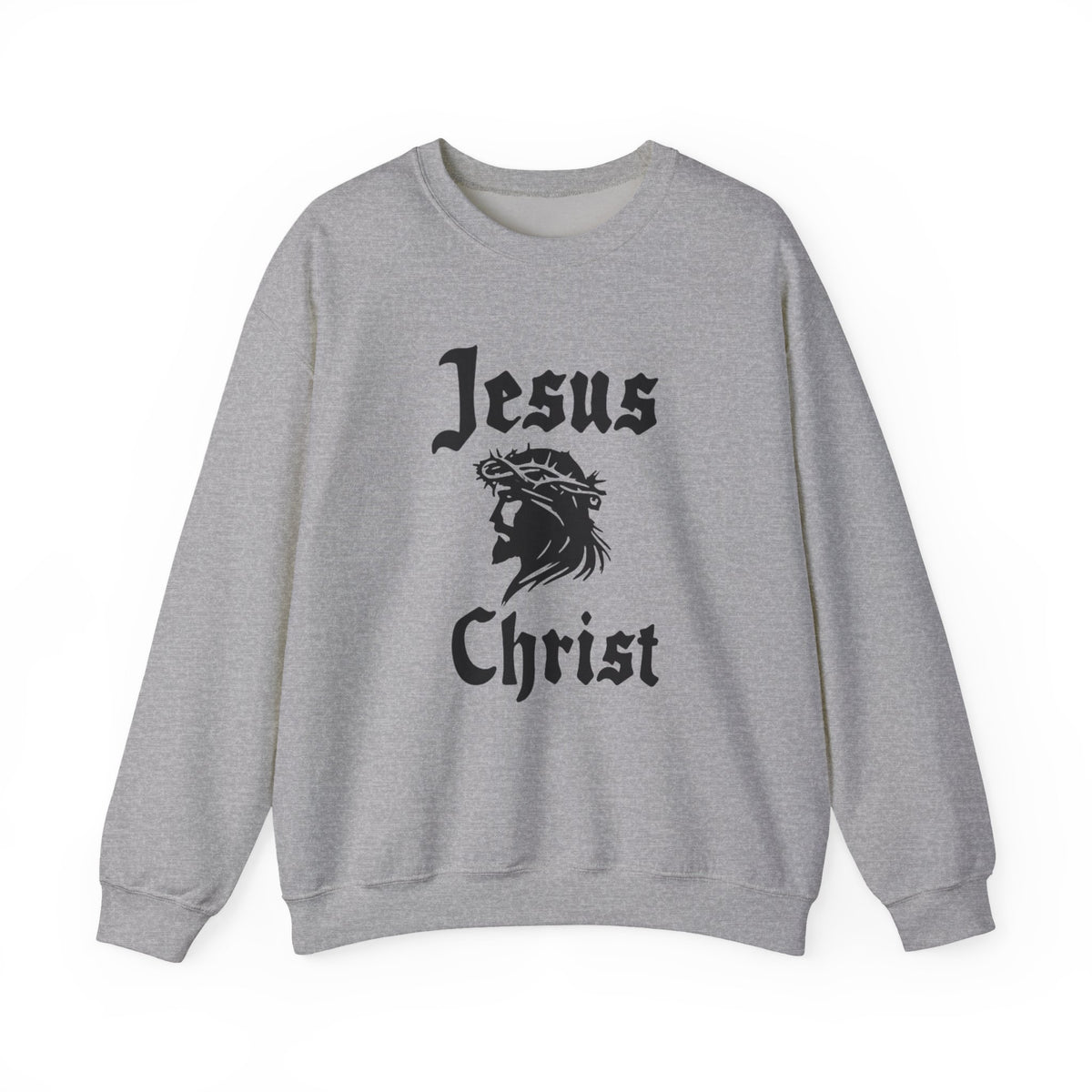 Jesus Christ Crewneck Sweatshirt — Crown of Thorns Graphic Religious Pullover