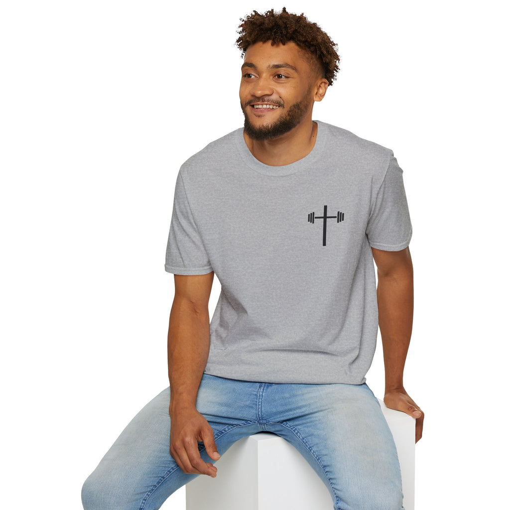 Jesus Strong Cross Barbell T-Shirt