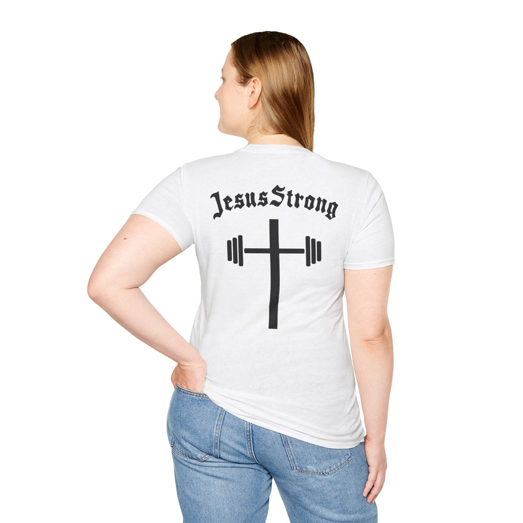 Jesus Strong Cross Barbell T-Shirt