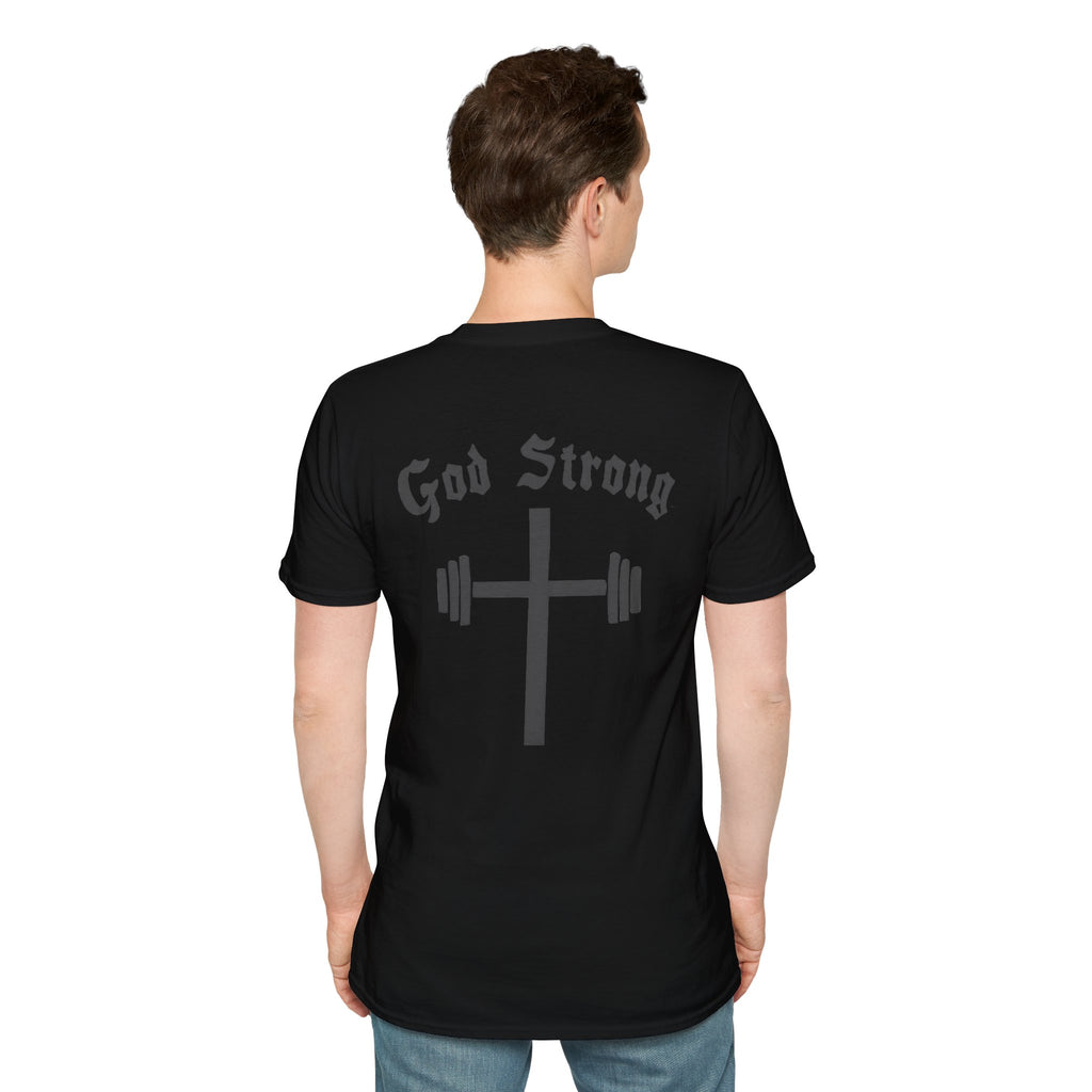 God Strong Cross Weightlifting T-Shirt