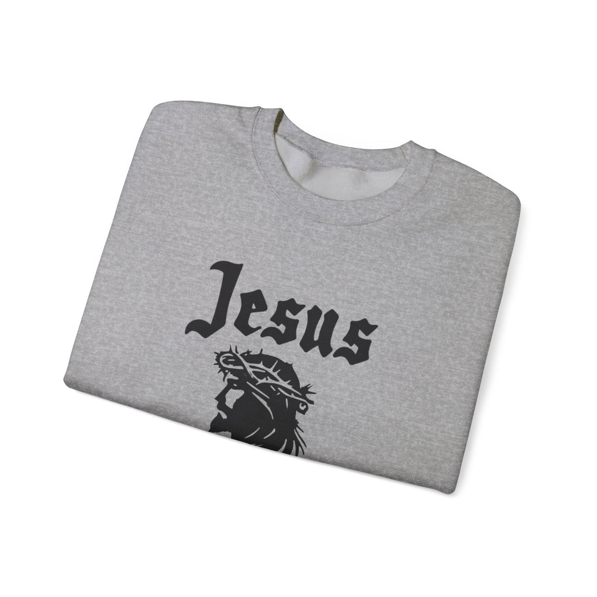 Jesus Christ Crewneck Sweatshirt — Crown of Thorns Graphic Religious Pullover