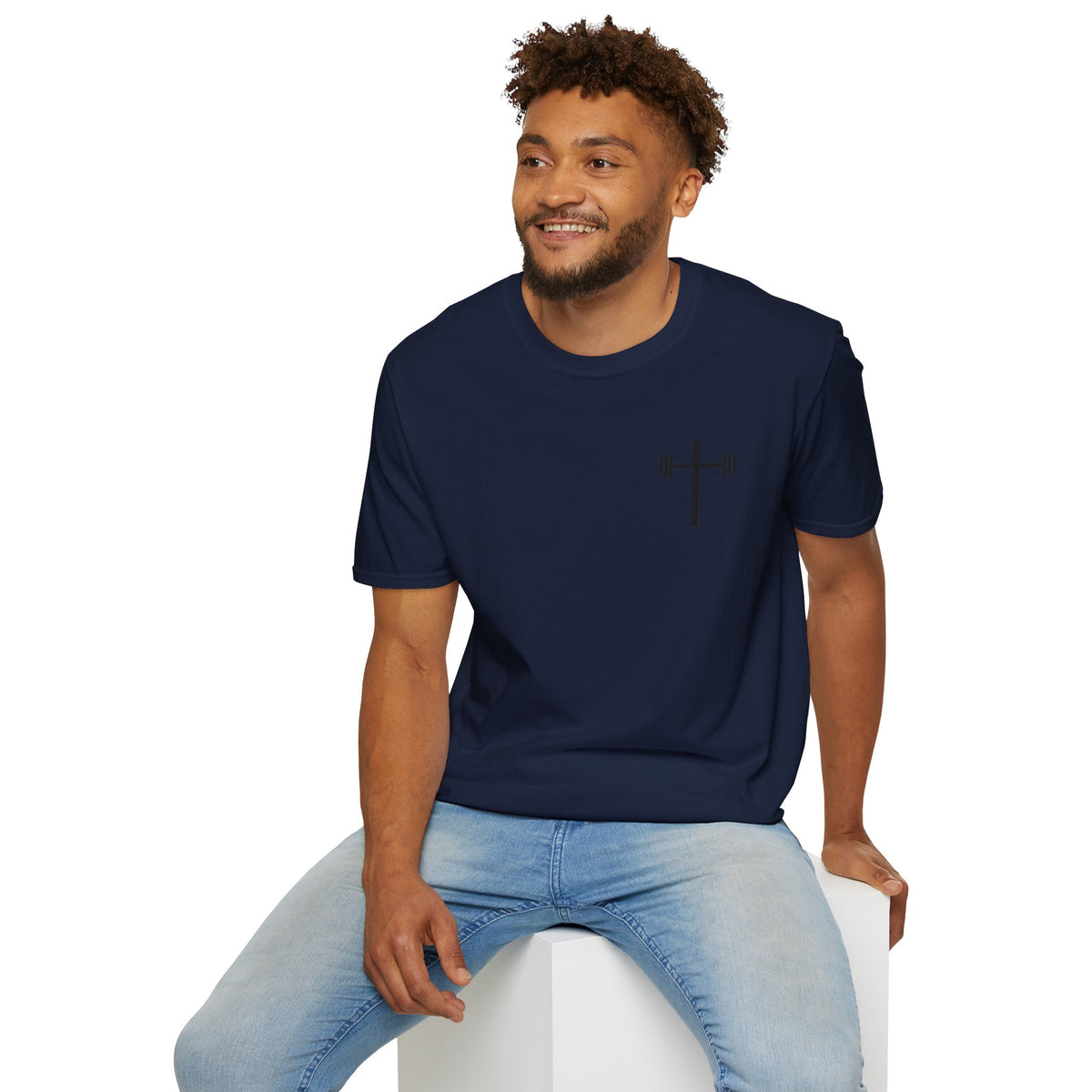 Jesus Strong Cross Barbell T-Shirt