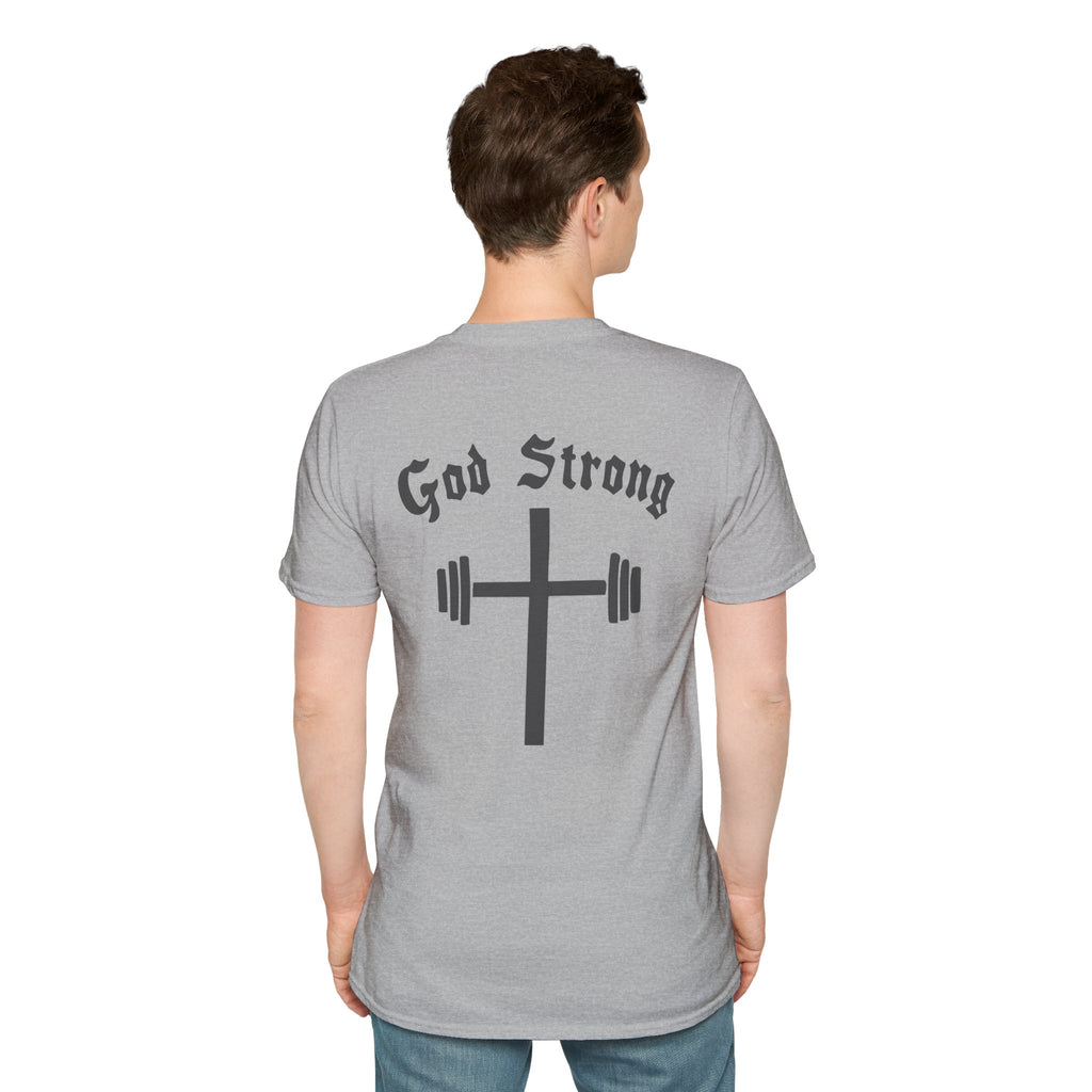 God Strong Cross Weightlifting T-Shirt